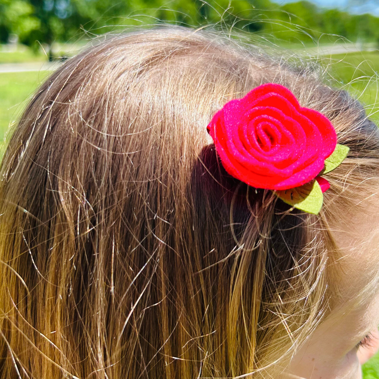 Felt Rose Hair Clip