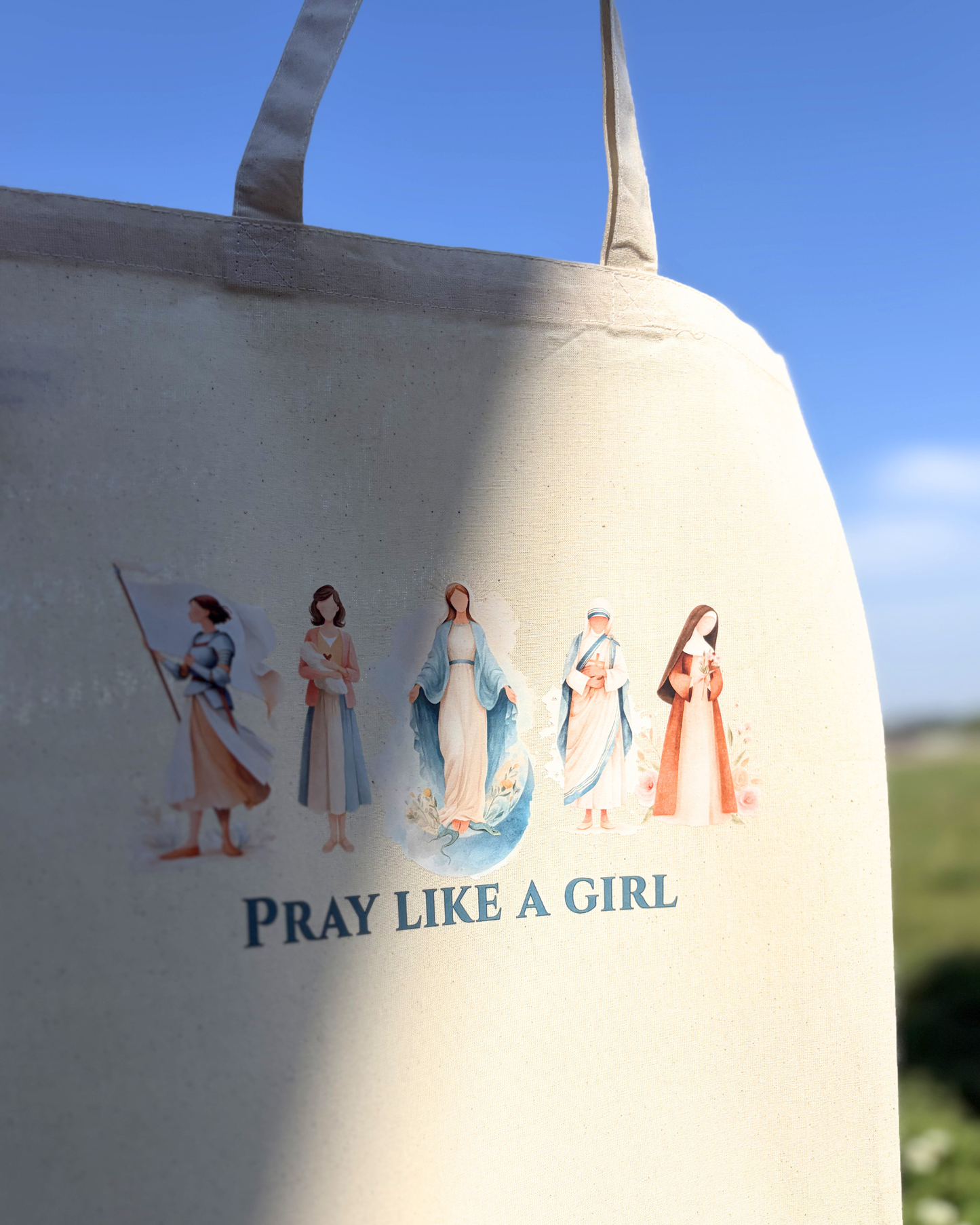Pray Like a Girl Canvas Bags