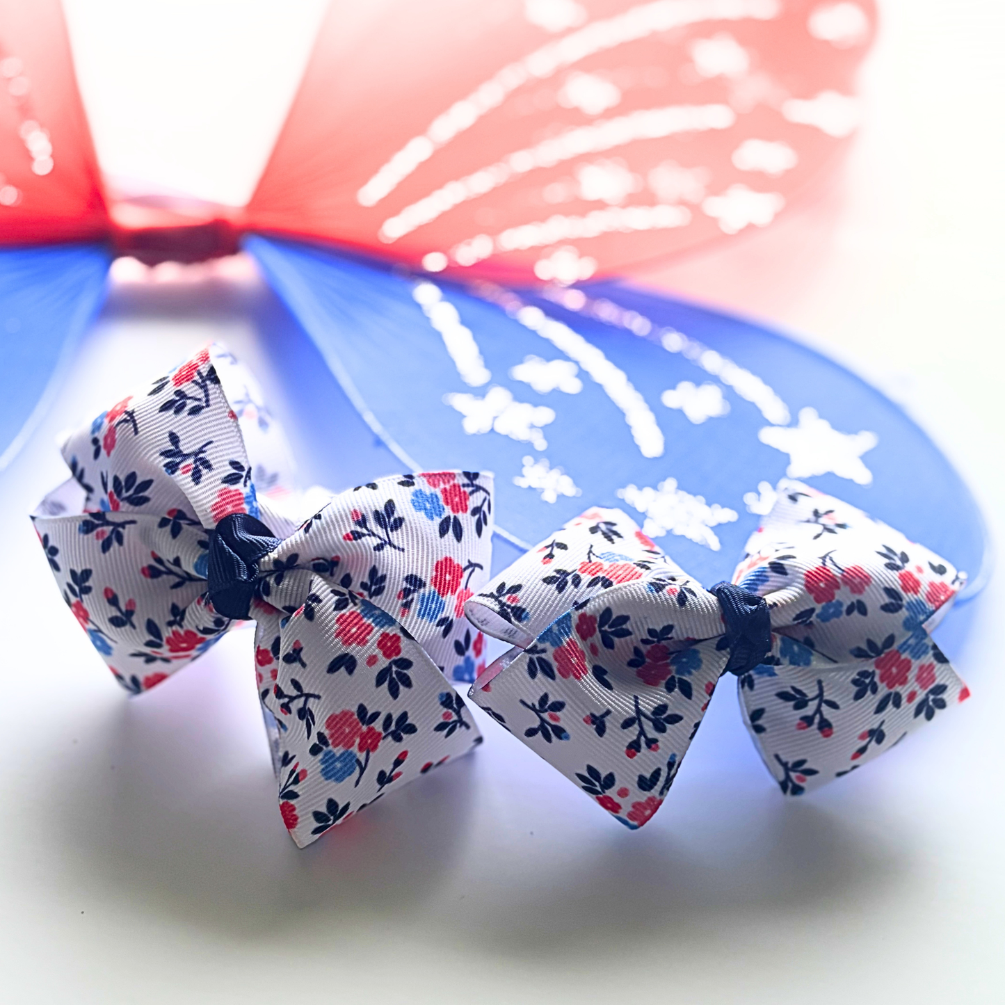 Patriotic Flower Bow-choose your medal
