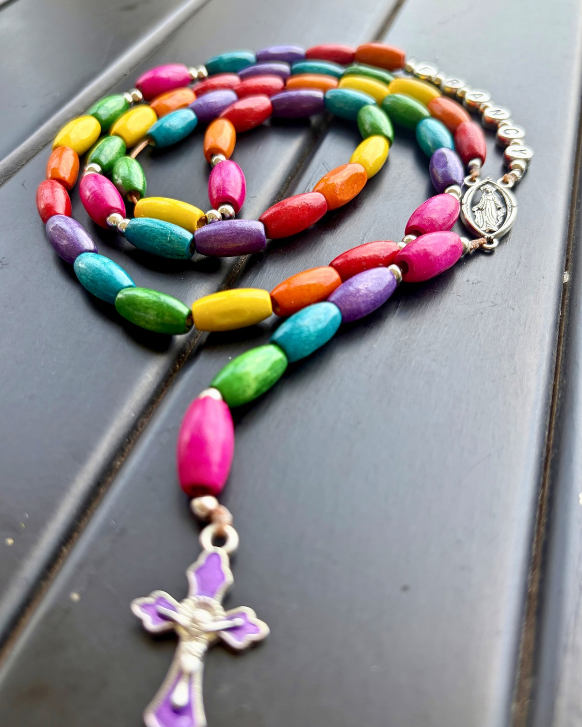 Personalized Children's Rainbow Rosary